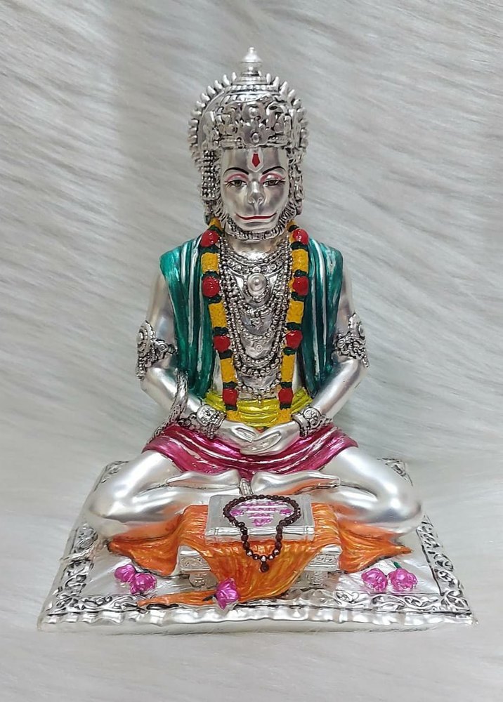 kamba Resin Silver Hanuman Idols, Size/Dimension: 8, Size: 7