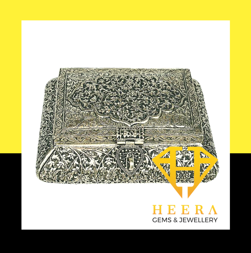 HGJ 92.5 Sterling Oxidized Silver Box, Silver Articles, Silver Gift Items