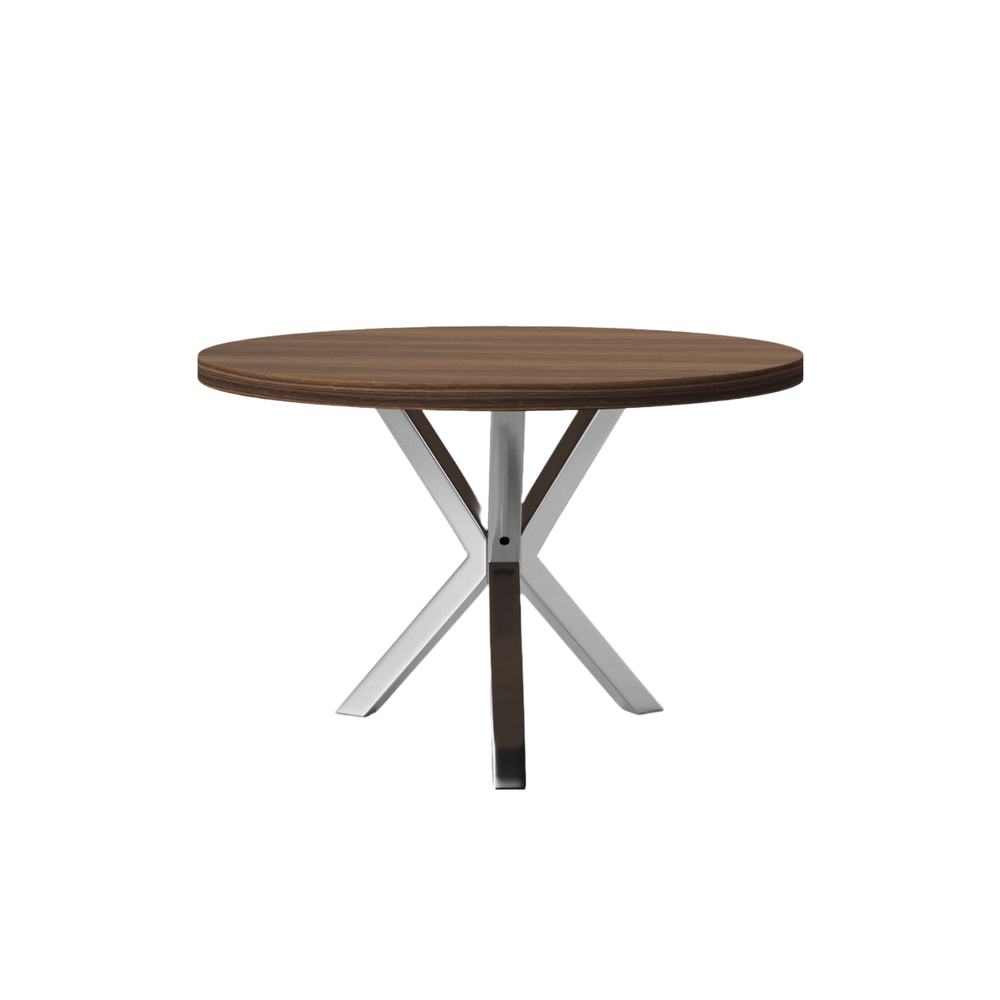 Farniture BoutiQ Solid Wood and Metal Silver Jonah Dining Table