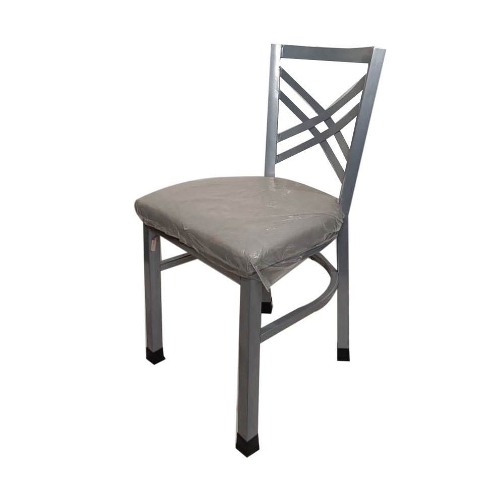 Stainless Steel Double Cross Silver Chair