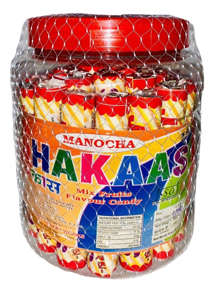 Manocha Round Jhakaas Mix Fruit Candy, Packaging Type: Plastic Jar