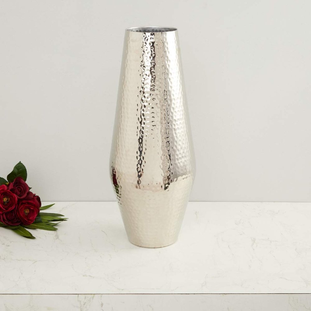 Brass Round Vase - Silver