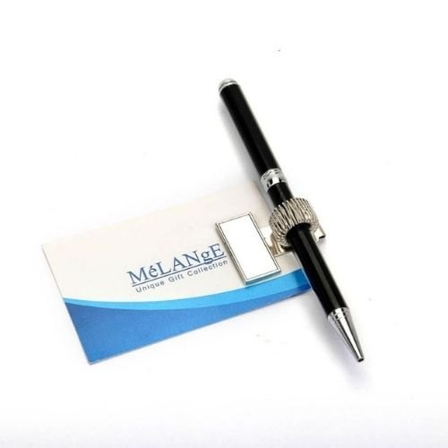 MeLANgE Silver-Plated Rectangle Silver Pen Holder, For Gift Item and for Personal Use