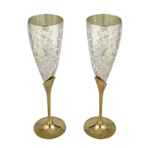 Silver And Gold Plated Goblet Set, Size