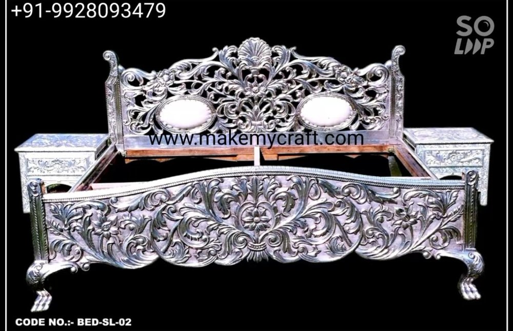 Polished German silver bed, For Home