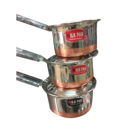 Copper Pan Stainless Steel Milk Pan, For Home, Capacity: 3 Litre