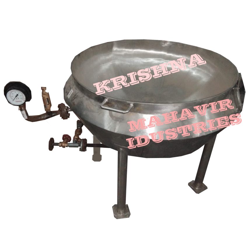 Krishna Stainless Steel SS steam heated kadahi, For Dairy Farms, 550 Liters