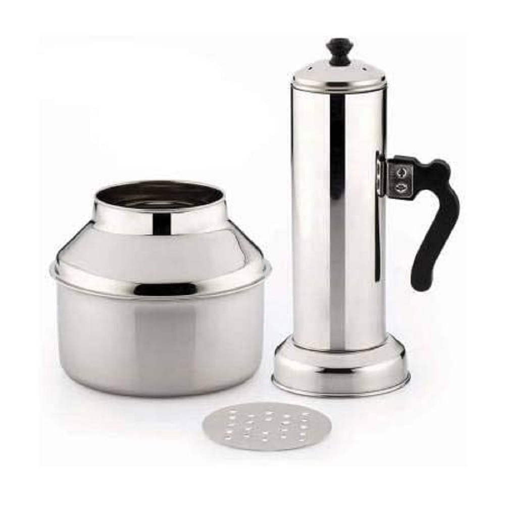 2 Pieces Stainless Steel Puttu Maker, Size: 15.2 X 15.2 X 31.8 Centimeters, Capacity: 1 Litre