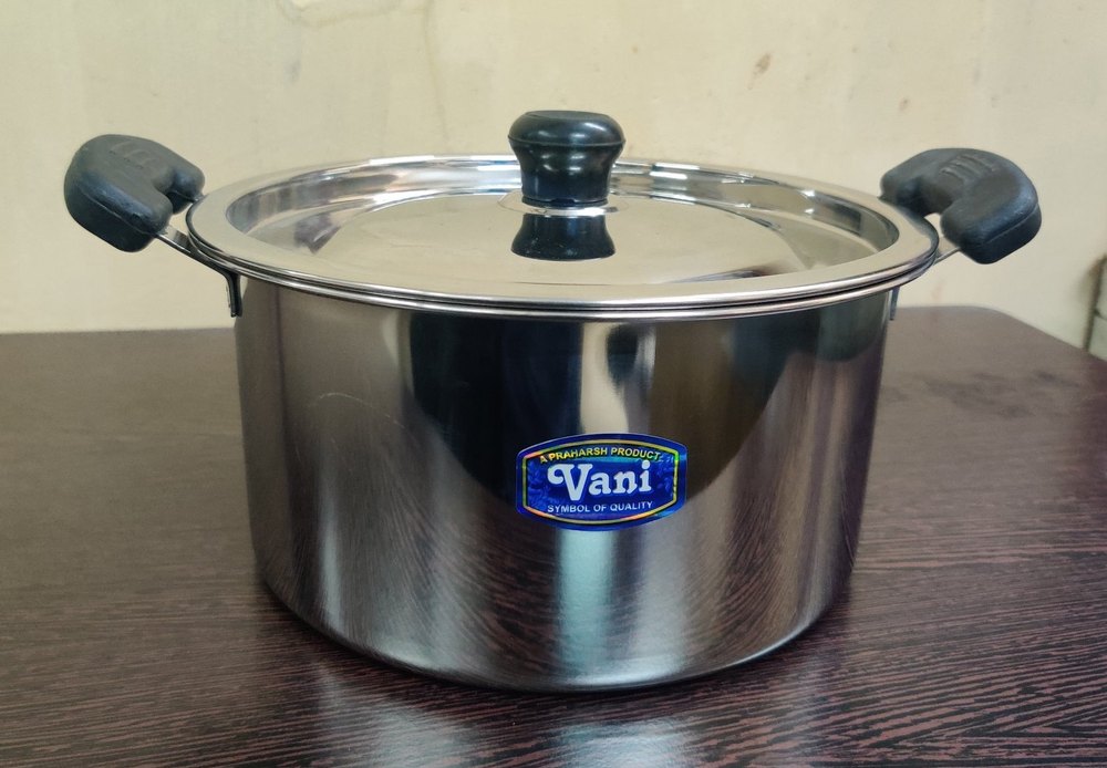 Silver Stainless Steel Biryani Cooking Pot, For Home, Size: 4 Inch