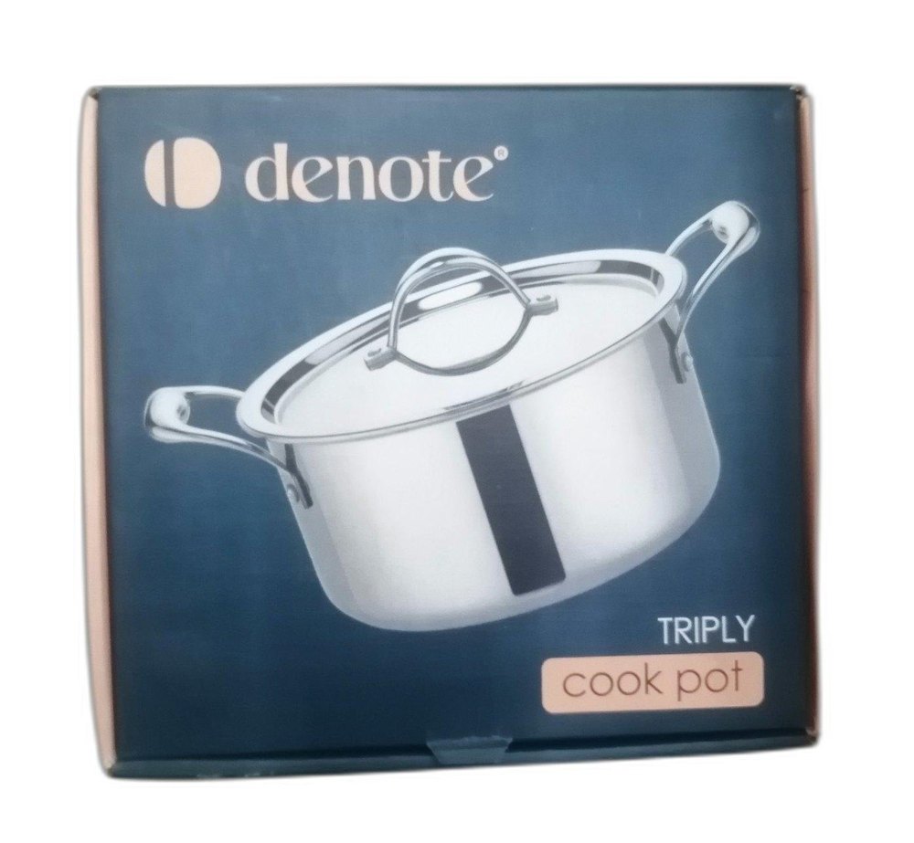 Polished Silver Denote Triply Cooking Pots, For Kitchen, Size: 13cm Height