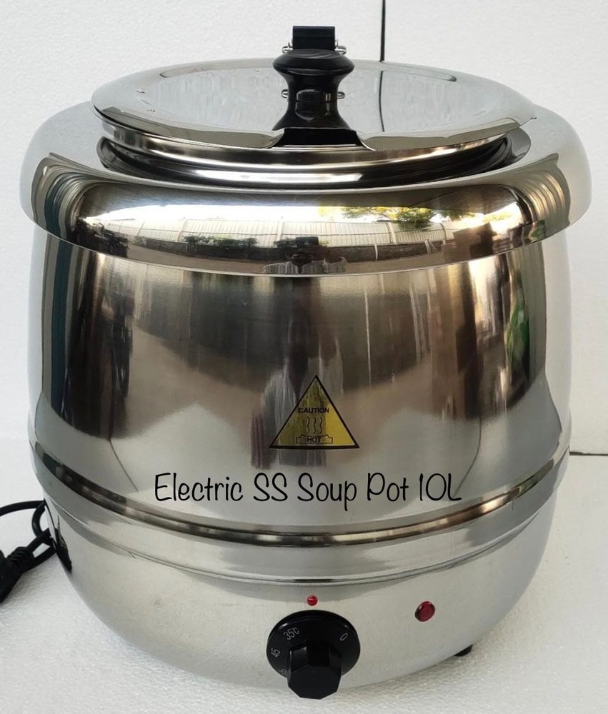 1 Piece Stainless Steel Electric SS Soup Pot 10Ltr, For Hotel/Restaurant, Capacity: 10ltrs