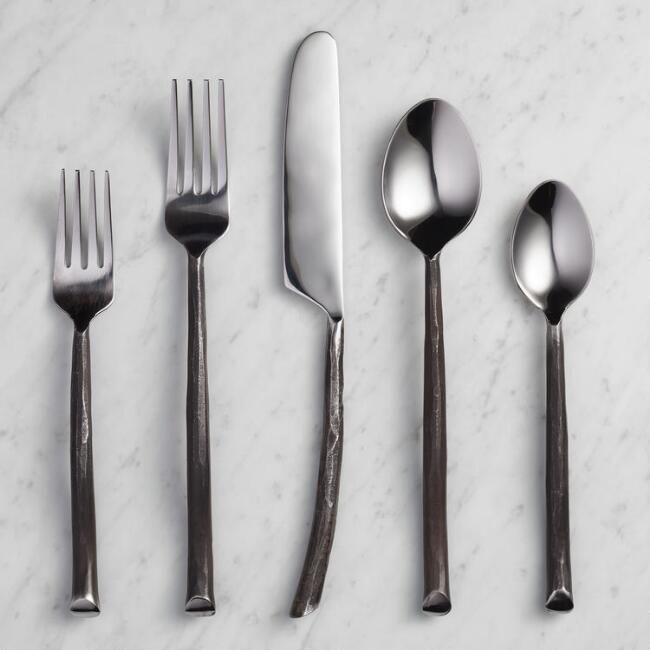 Silver Stainless Steel Flatware S/5