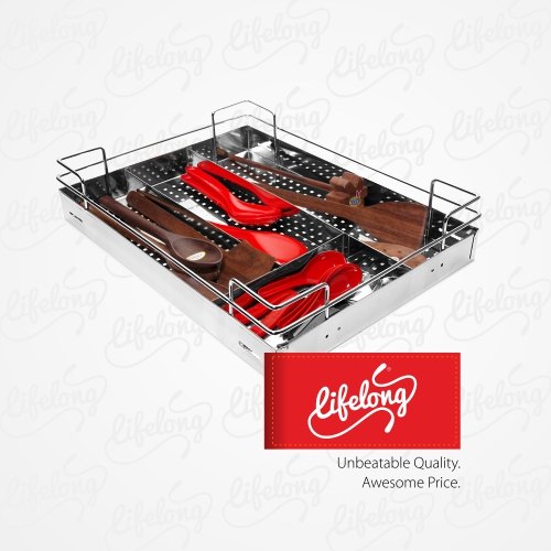 LifeLong Steel Finish Stainless Steel Cutlery Box, Size/Dimension: Available In Various Sizes, for Home