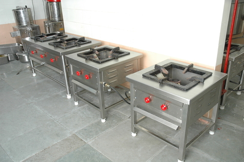 One Stainless Steel Single Burner Gas Stove Range, Size: 600x600x600 mm img