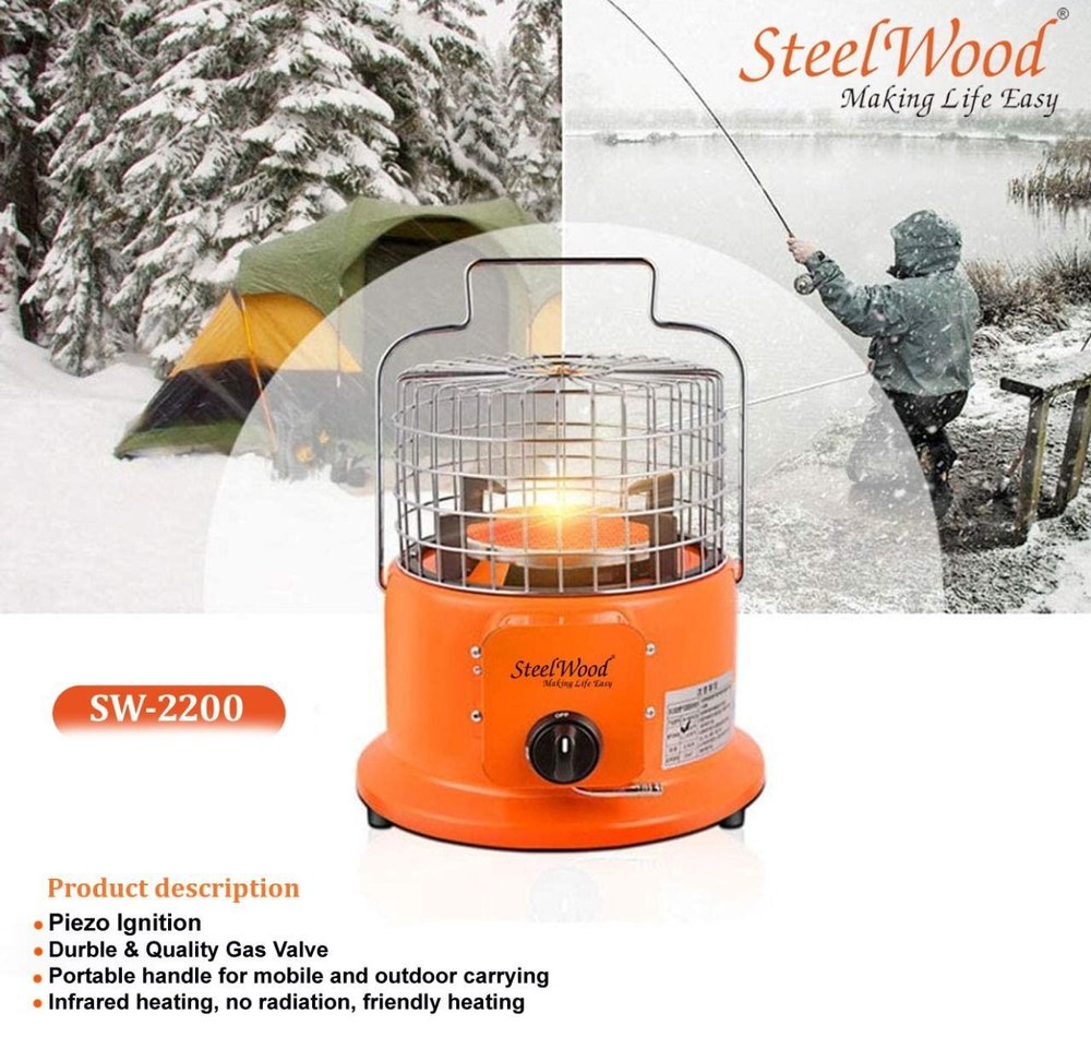 Mild Steel Smartflame Gas Heater Cum One Burner Stove (Orange)