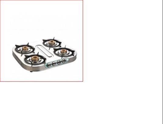 Faber LPG Four Burner Gas Stove, Manual Ignition, Stainless Steel Body, For Kitchen
