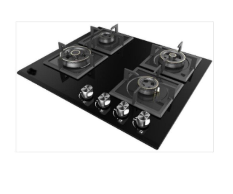 LPG Four Burner Gas Stove, Automatic Ignition, Stainless Steel Body, Toughened Glass Top Material, For Kitchen