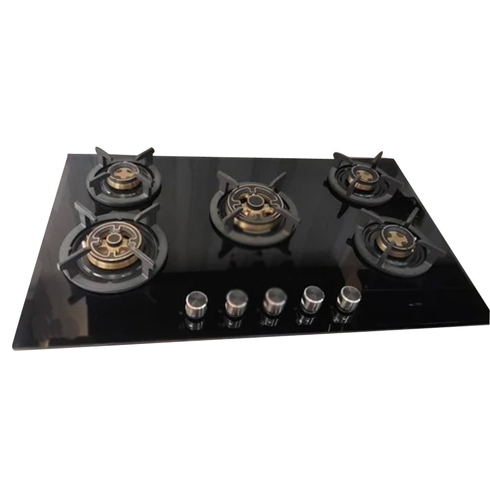 5 Burner Glass Cooktop, For Kitchen, Stainless Steel