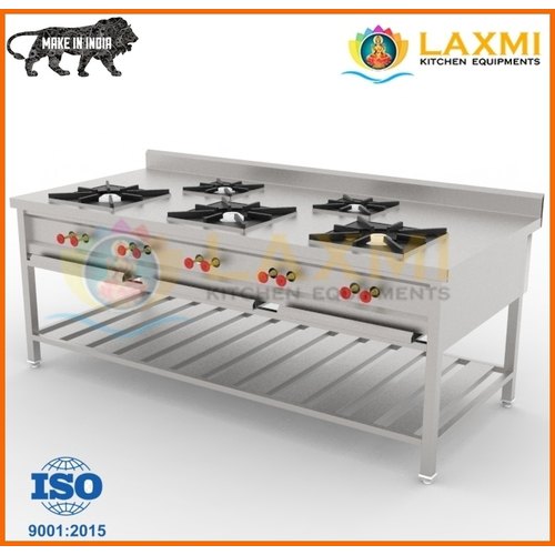LAXMI Stainless Steel 5 Burner Chinese Gas Range, Size: Std, Model Name/Number: LKEB5