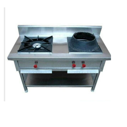 Stainless Steel LPG 2 Burner Cooking Range, For Commercial img