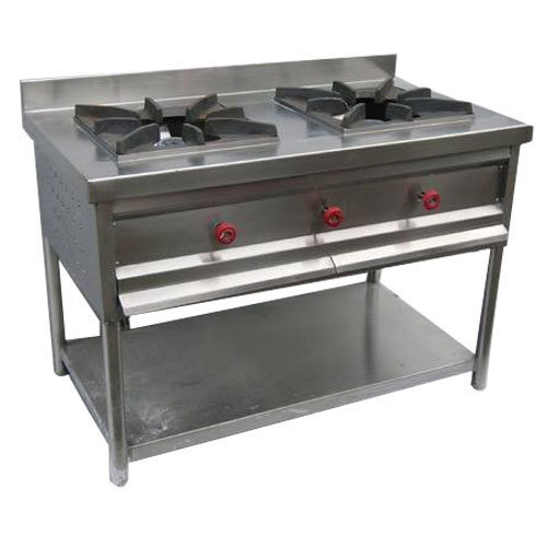 Alisha 2 Stainless Steel Two Burner Cooking Range, For Commercial
