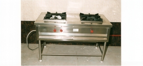 Gauge kitchen LPG Two Burner Cooking Range, For Hotel