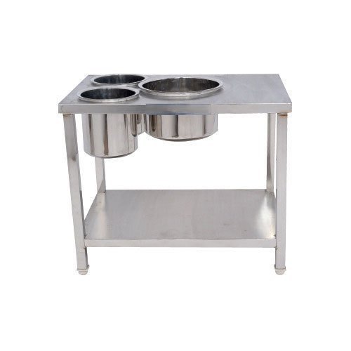 A-One-Kitchen Equipment Silver Dosa Mizza Table, For Restaurant, Size: 24x24x34 img
