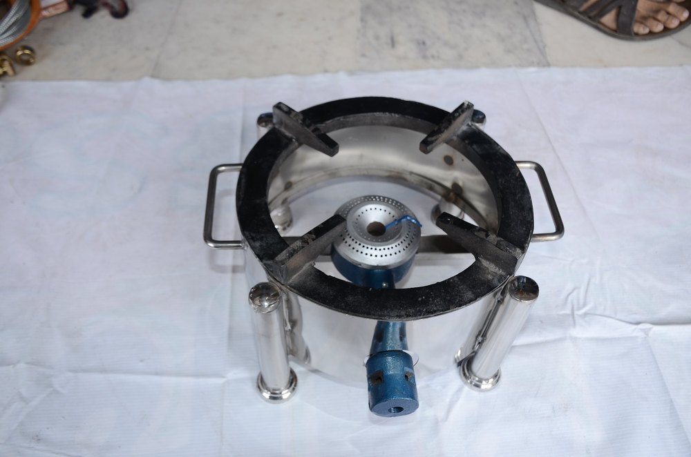SS Commercial Single Burner Bhatti, Number of Burners: 1, Size: 10*10*6 img