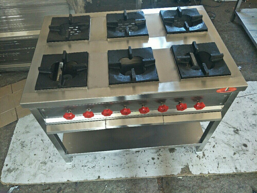 LPG 6 Six Burner Cooking Range with 1u/s, Model Name/Number: 7353, Size: 3ft img