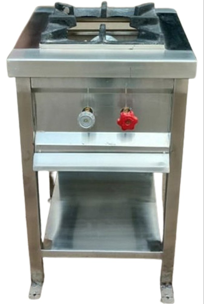Single Burner Commercial Gas Range, Stainless Steel Body, For Restaurants and Hotels (Commercial Gas Stove)
