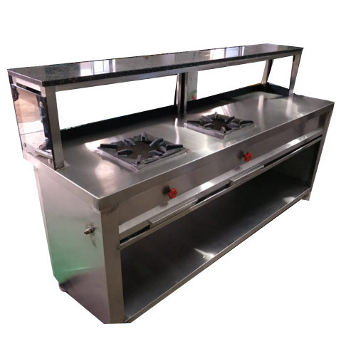 Stainless Steel SS Burner Counter, For Street Food Stall