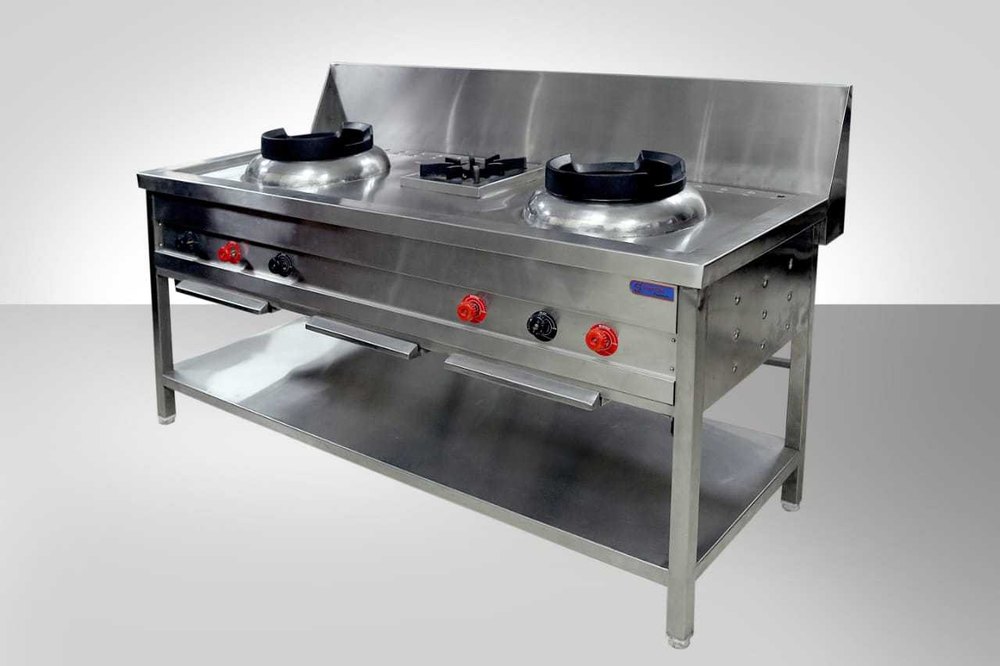 Stainless Steel 3 Burner Cooking Range