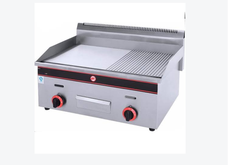 Silver Stainless Steel Gas Griddle Plate for Restaurant, Size: 730x560x430 Mm img
