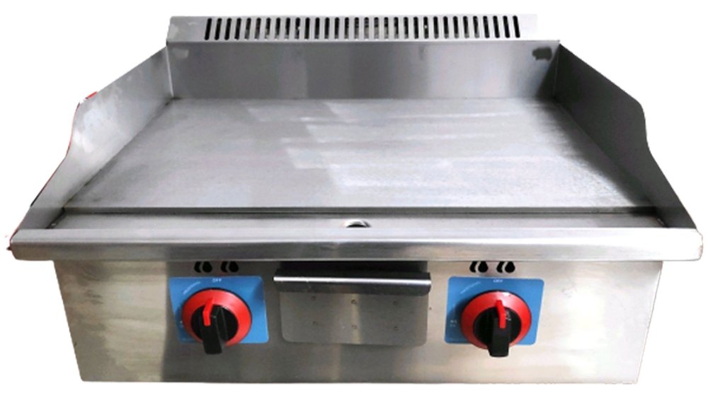 Silver Stainless Steel Gas Griddle Plate, For Restaurant, Size: 60x38cm img