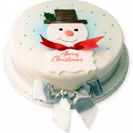 Christmas Snow Man Cake