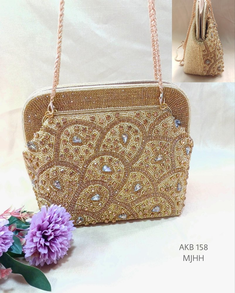 Female Embroidered Beautiful Fashionable Jute Bags Akb 158