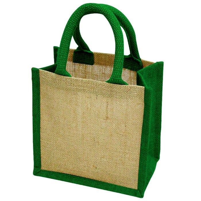 Plaim Short Cotton Padded Printed Jute Bags