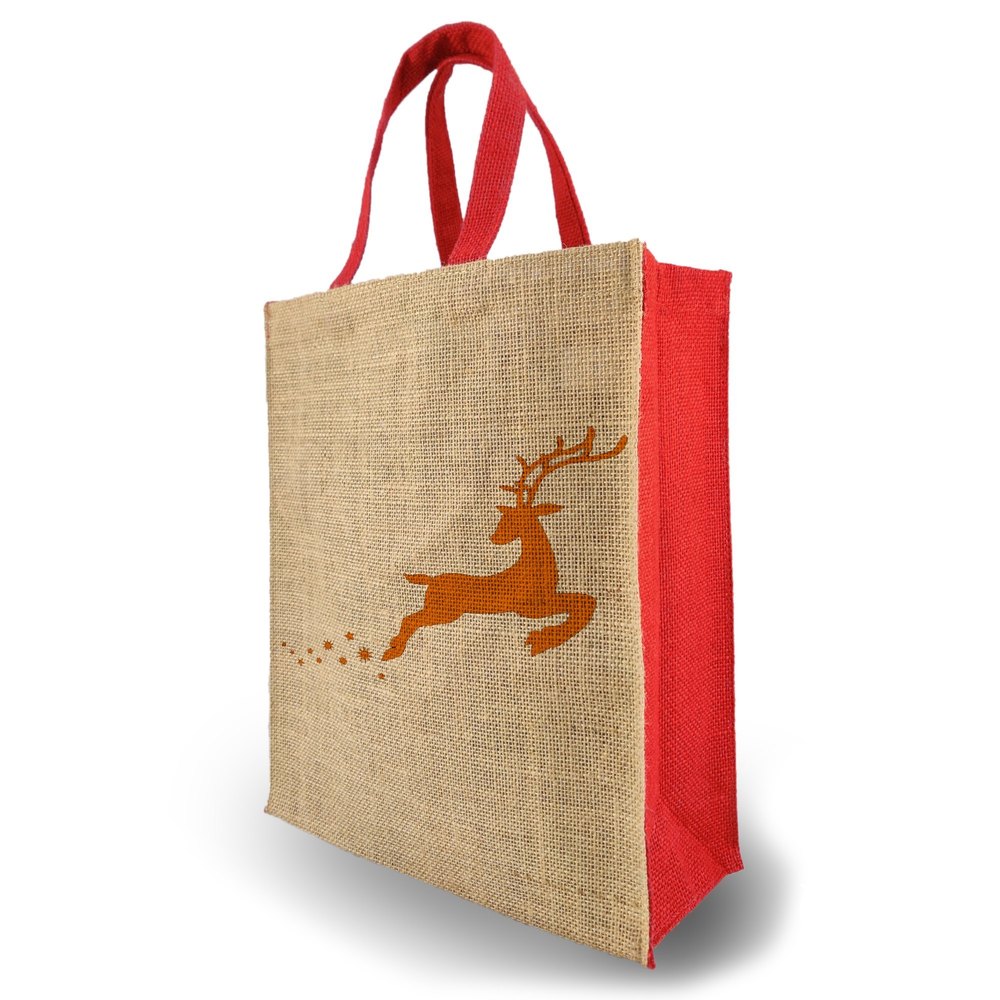 Brown 4 Folded Jute Bag With Print Customizable