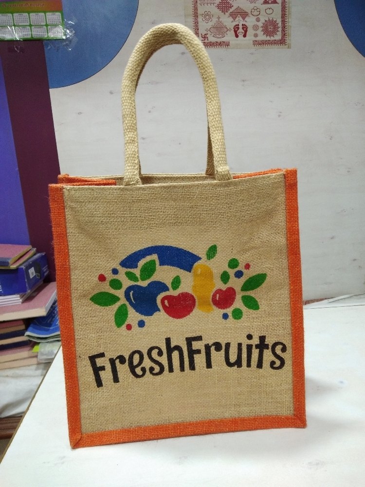 Printed Multicolor Fancy Jute Lunch Bags, Size/Dimension: 11x12x6