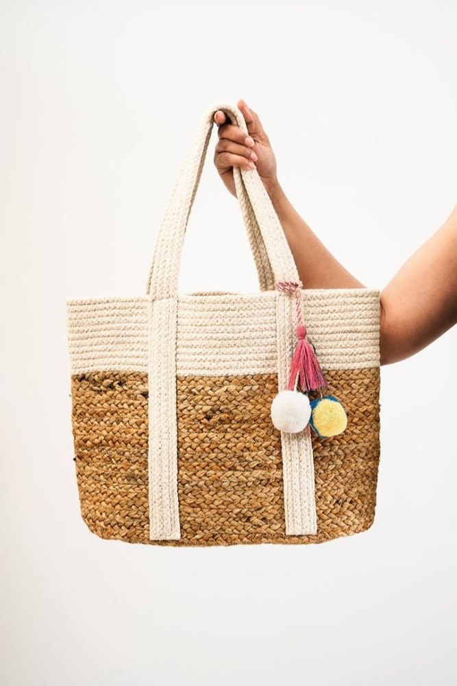 Golden Polyester Jute Tote Bags