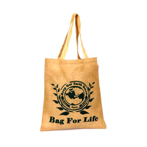 Brown Jute Tote Printed Bag, Size: 37*35*20 Cms