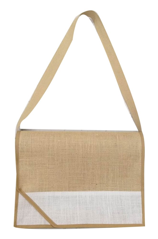 Brown Plain Jute Sling Bag