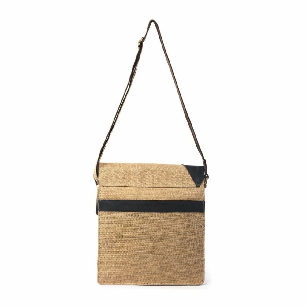 Brown Plain Jute Sling Bag, Size: 9 X 7 Inch