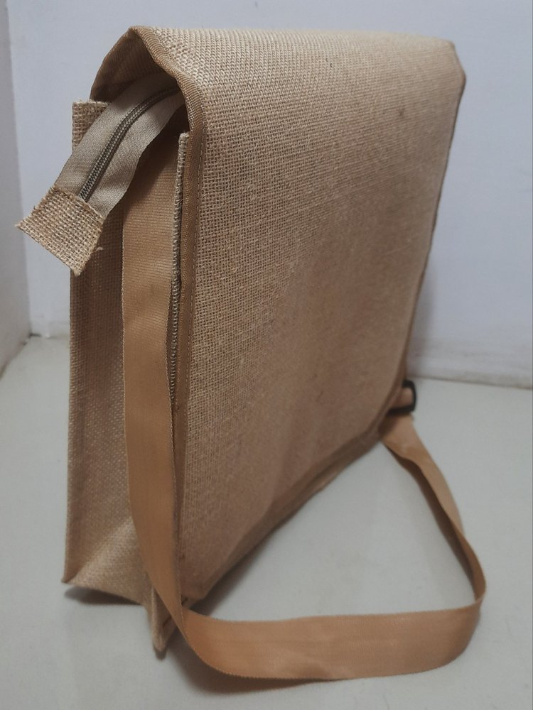 Brown Plain Jute Side Sling Bag, Size: 12.5Hx12.5L