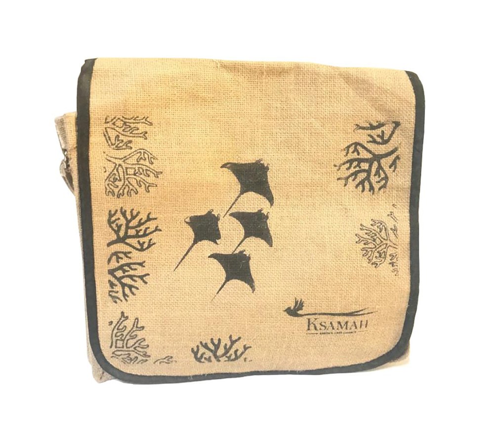 Natural Printed Jute Sling Bag