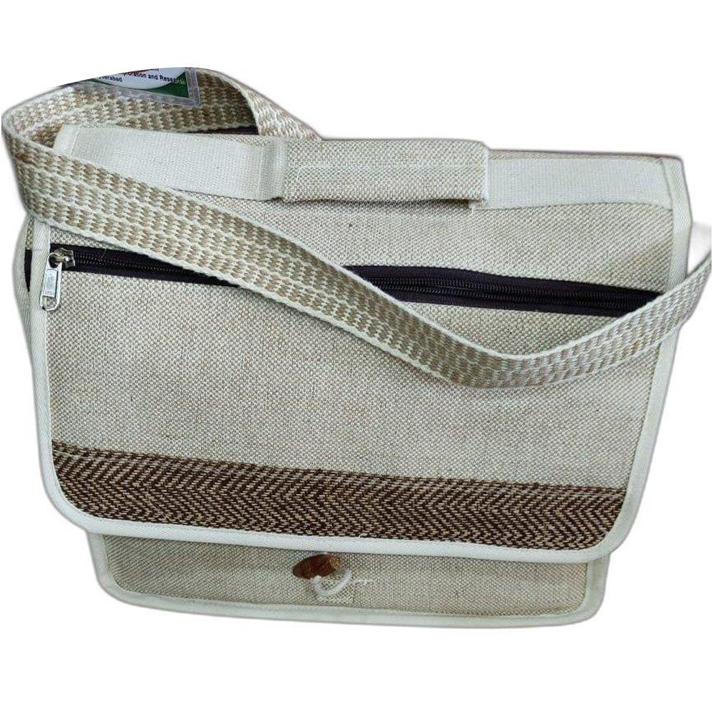 Square Long Shoulder Length Jute Sling Bag, Capacity: 15 Litre