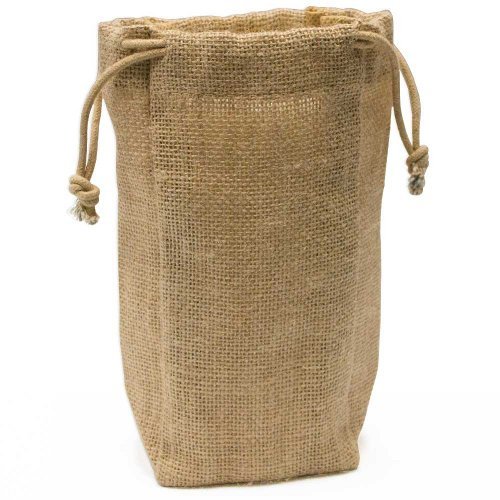 Brown Plain Jute Drawstring Bag