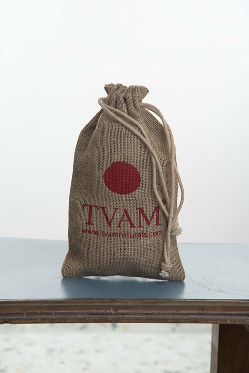 Printed Jute Drawstring Bag