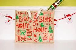 Printed Jute Christmas Bags img