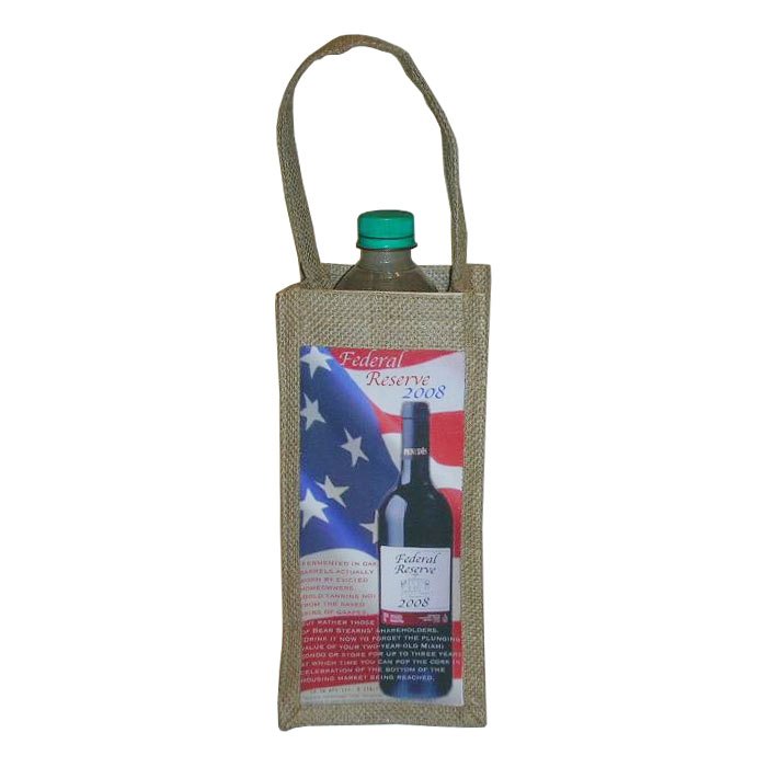 Single Bottle Jute Wine Bag